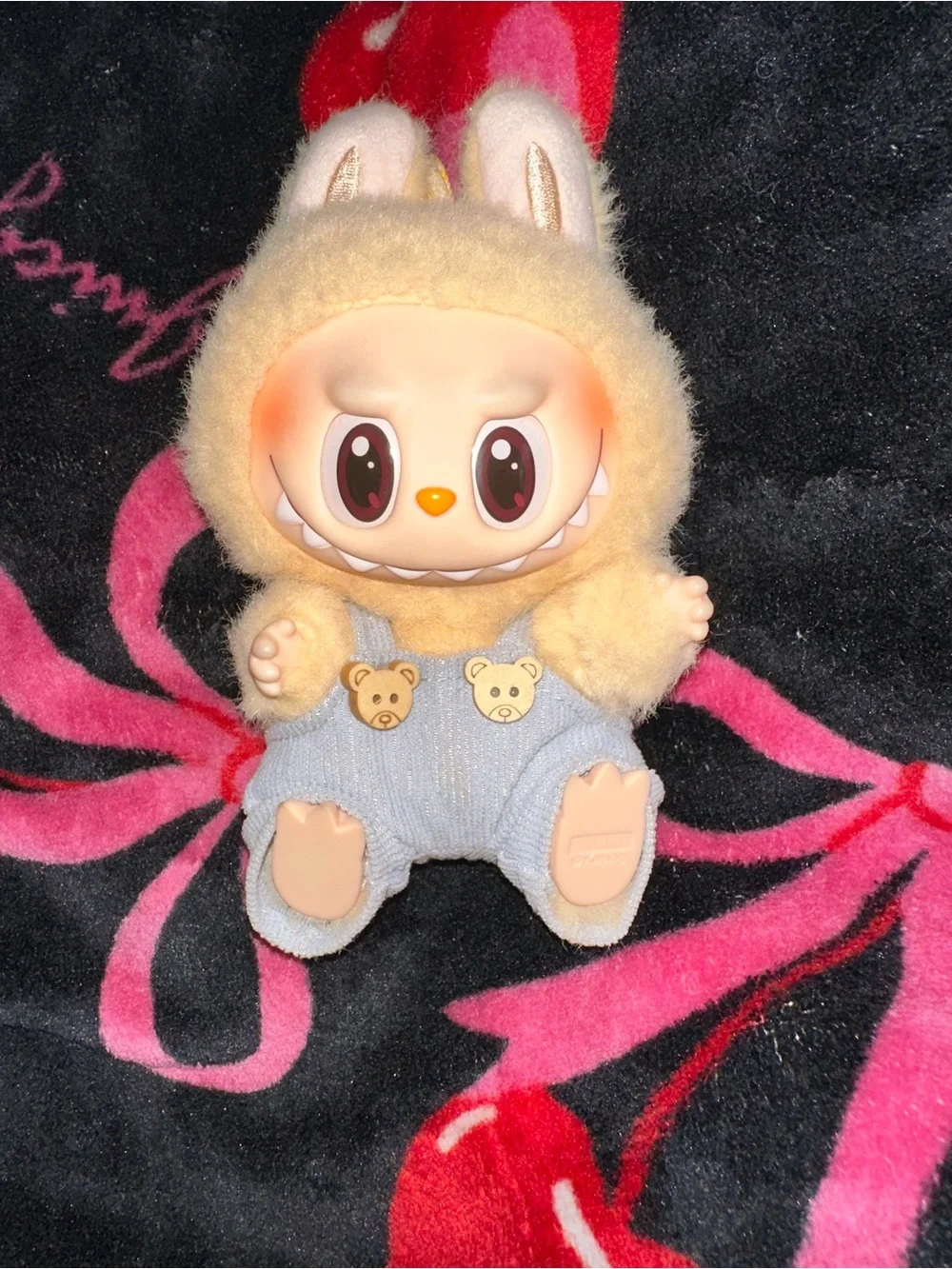 Plush bear -Face Small outfit for labubus